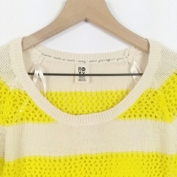 Roxy striped open knit high low sweater - Picture 3 of 7